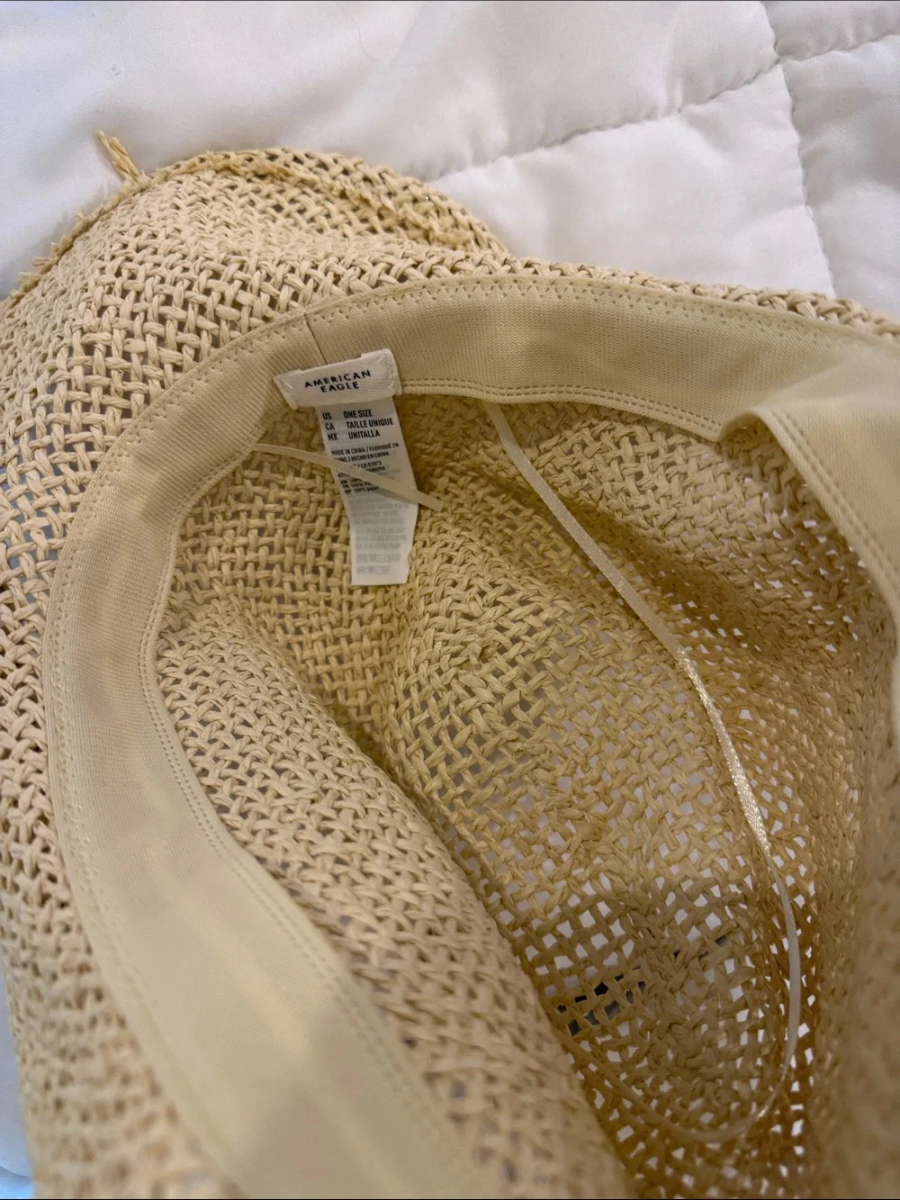 American Eagle Outfitters Natural Straw Cowgirl Hat with Shell Band